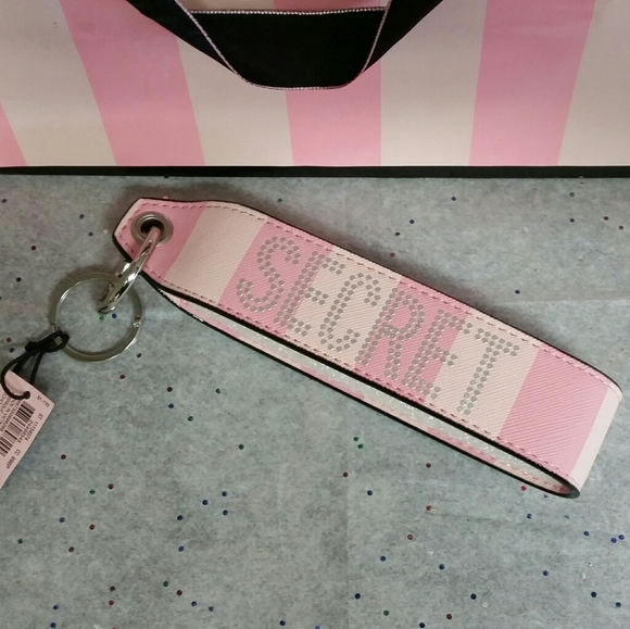 NEW! VS Signature Stripe Wristlet Strap Keychain - Picture 10 of 12